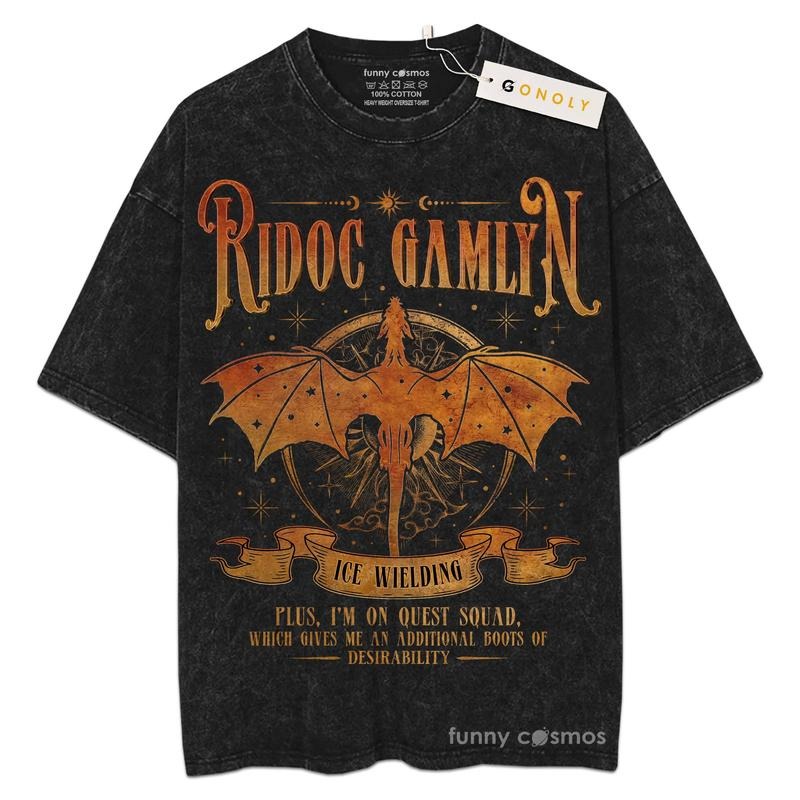 [ Mineral Wash ] Fourth Wing Ridoc Gamlyn For Fans Lover Book, Bookish, Graphic Washed Style Shirt Hoodie, Sweatshirt