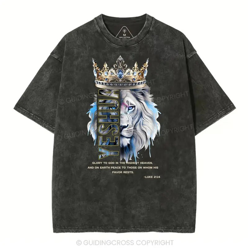 [ Mineral Wash ] Glory To God In The Highest Heaven Christian Washed Shirt Jesus Graphic Washed Style Shirt Hoodie,...