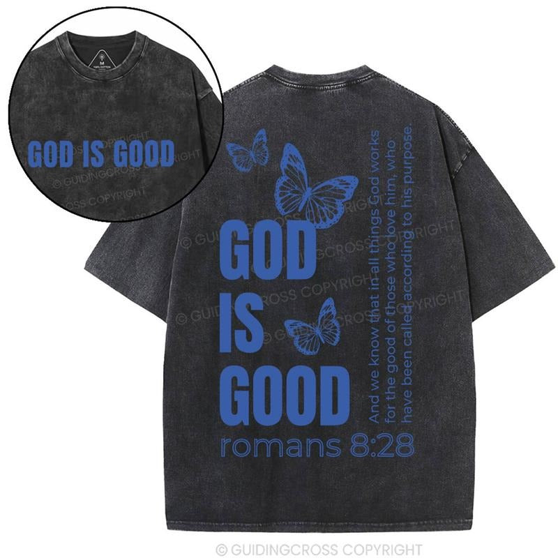 [ Mineral Wash ] God Is Good Christian Washed Shirt Jesus Graphic Washed Style Shirt Hoodie, Sweatshirt | UrbanDripWear.com