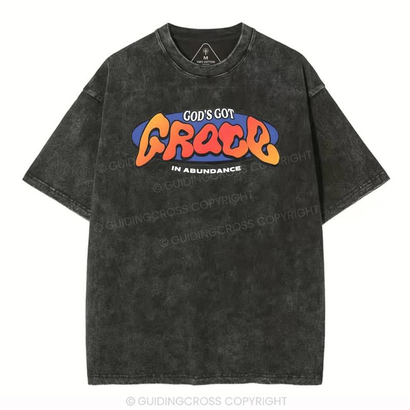 [ Mineral Wash ] God's Got Grace Christian Washed Shirt Jesus Graphic Washed Style Shirt Hoodie, Sweatshirt