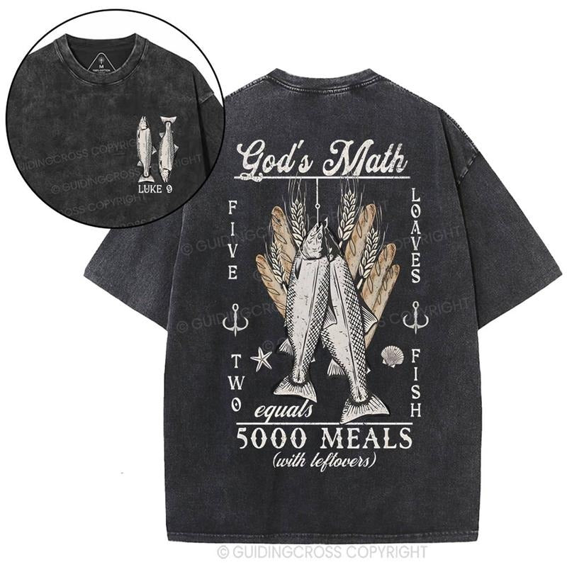 [ Mineral Wash ] God's Math Christian Washed Shirt Jesus Graphic Washed Style Shirt Hoodie, Sweatshirt | UrbanDripWear.com