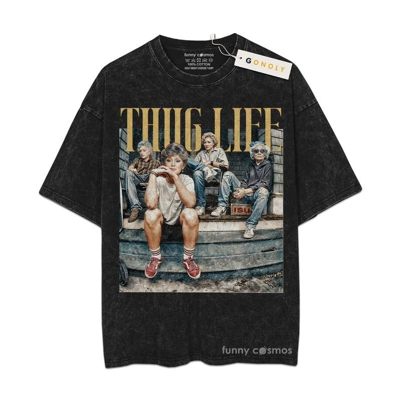 [ Mineral Wash ] Goldern Girl Thug Life Graphic Washed Style Shirt Mother Day, Mom Vibes Hoodie, Sweatshirt