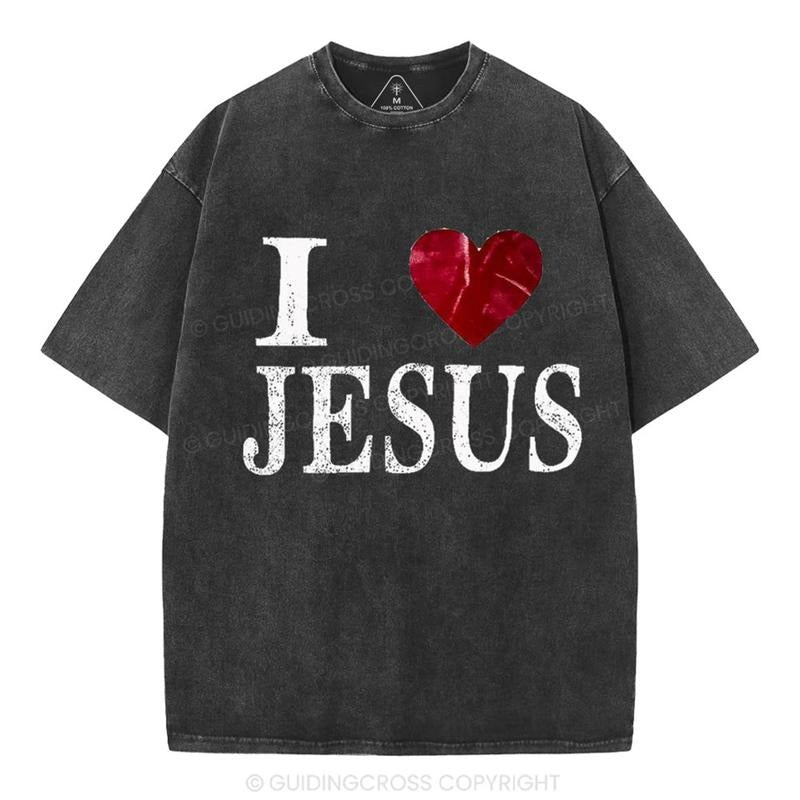 [ Mineral Wash ] I Love Jesus Christian Washed TShirt Jesus Graphic Washed Style Shirt Hoodie, Sweatshirt | UrbanDripWear.com
