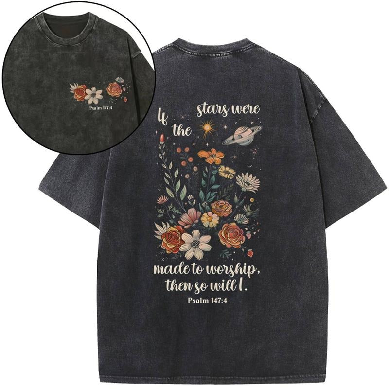 [ Mineral Wash ] If The Stars Were Made To Worship Christian Washed Shirt Jesus Graphic Washed Style Shirt Hoodie, Sweatshirt