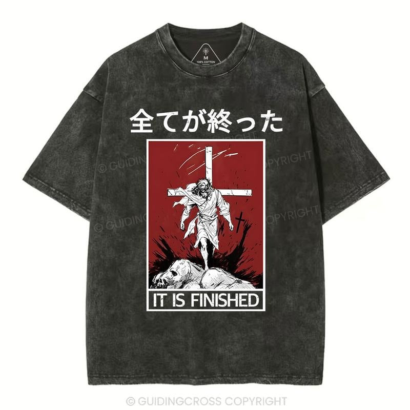 [ Mineral Wash ] It Is Finished Christian Washed TShirt Jesus Graphic Washed Style Shirt Hoodie, Sweatshirt