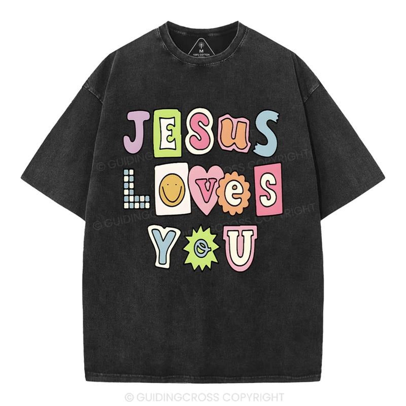[ Mineral Wash ] Jesus Love You Washed Shirt Jesus Graphic Washed Style Shirt Hoodie, Sweatshirt | UrbanDripWear.com