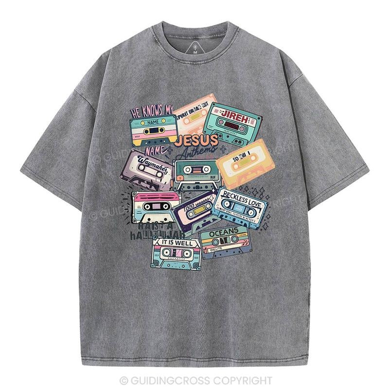 [ Mineral Wash ] Jesus Songs Christian Washed Shirt Jesus Graphic Washed Style Shirt Hoodie, Sweatshirt | UrbanDripWear.com