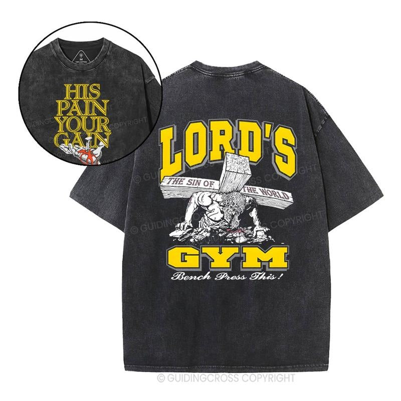 [ Mineral Wash ] Lords Gym Christian Washed TShirt Jesus Graphic Washed Style Shirt Hoodie, Sweatshirt | UrbanDripWear.com