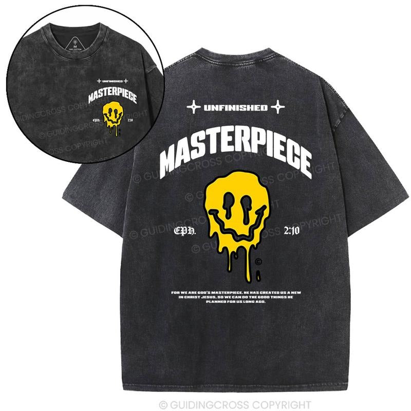 [ Mineral Wash ] Masterpiece Christian Washed TShirt Jesus Graphic Washed Style Shirt Hoodie, Sweatshirt | UrbanDripWear.com