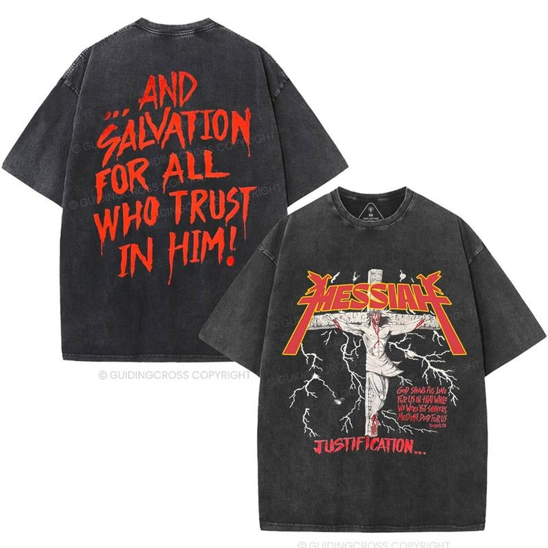 [ Mineral Wash ] Messiah Christian Washed TShirt Jesus Graphic Washed Style Shirt Hoodie, Sweatshirt | UrbanDripWear.com