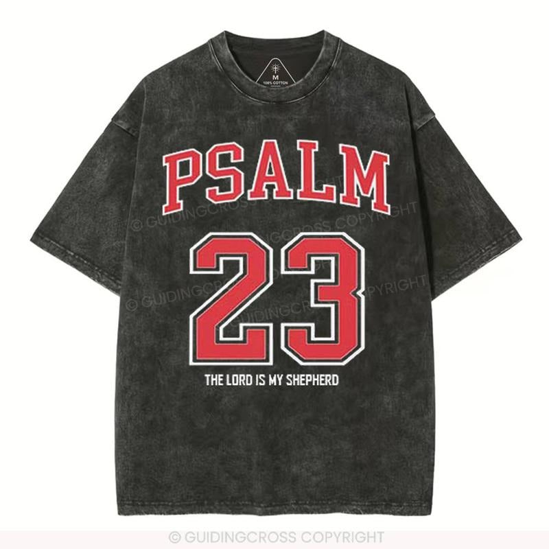 [ Mineral Wash ] Psalm 23 Christian Washed TShirt Jesus Graphic Washed Style TShirt Hoodie, Sweatshirt | UrbanDripWear.com