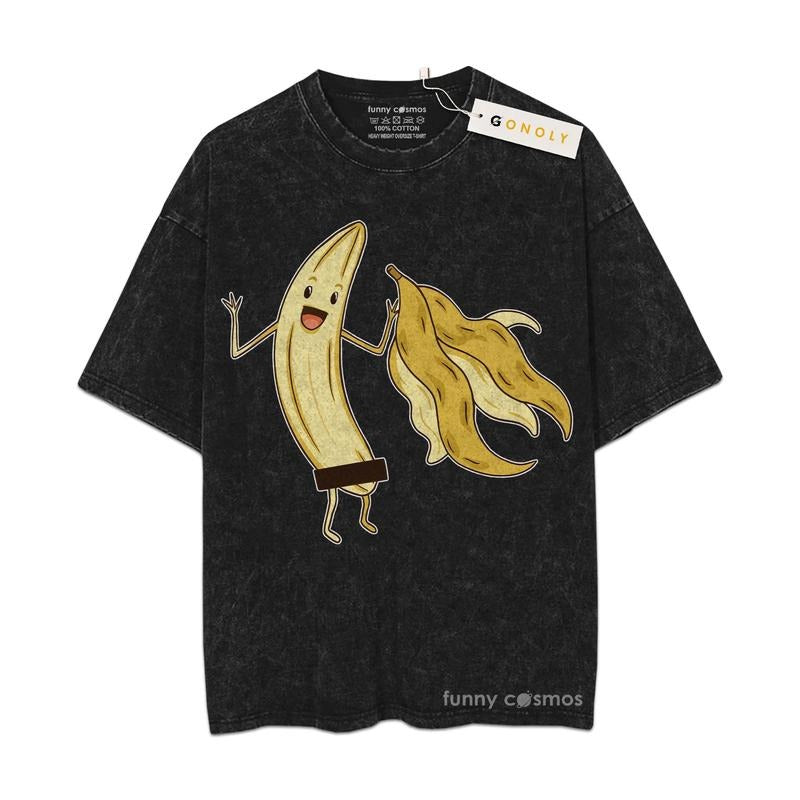 [ Mineral Wash ] Retro Funny Banana Gym Tee, Fan Lovers Streetwear & Washed Gym Style Shirt Hoodie, Sweatshirt