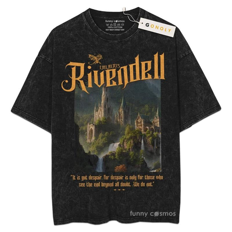 [ Mineral Wash ] Rivendell Lord Of The Rings, Lotr, The Hobbits For Fans Lover Book, Bookish, Graphic Washed Style Shirt...