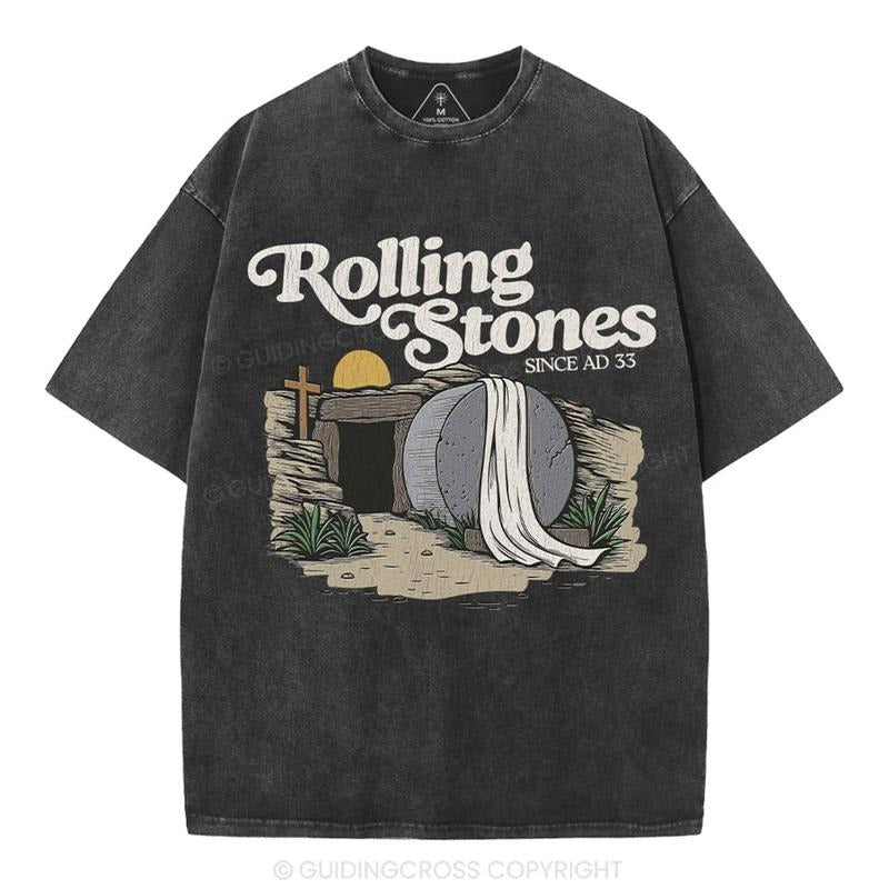 [ Mineral Wash ] Rolling Stone Christian Washed TShirt Jesus Graphic Washed Style Shirt Hoodie, Sweatshirt