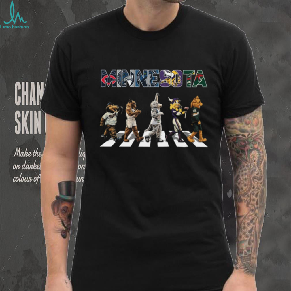 Minnesota Sports Mascots Abbey Road Crosswalk Parody T Shirt