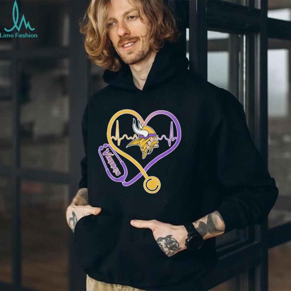 Minnesota Vikings Heart Stethoscope Nurse Health Hero T Shirt