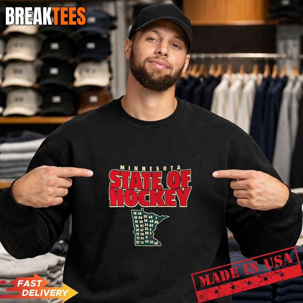 Minnesota Wild NHL state of hockey map T-Shirt