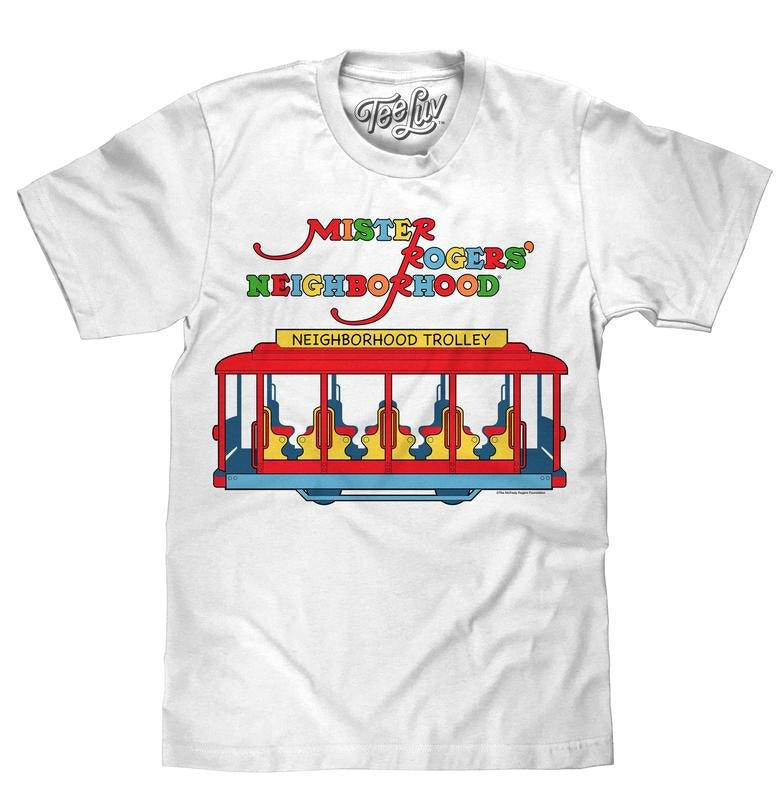 Mister Rogers' Neighborhood Trolley Logo T-Shirt - White Hoodie, Sweatshirt | UrbanDripWear.com