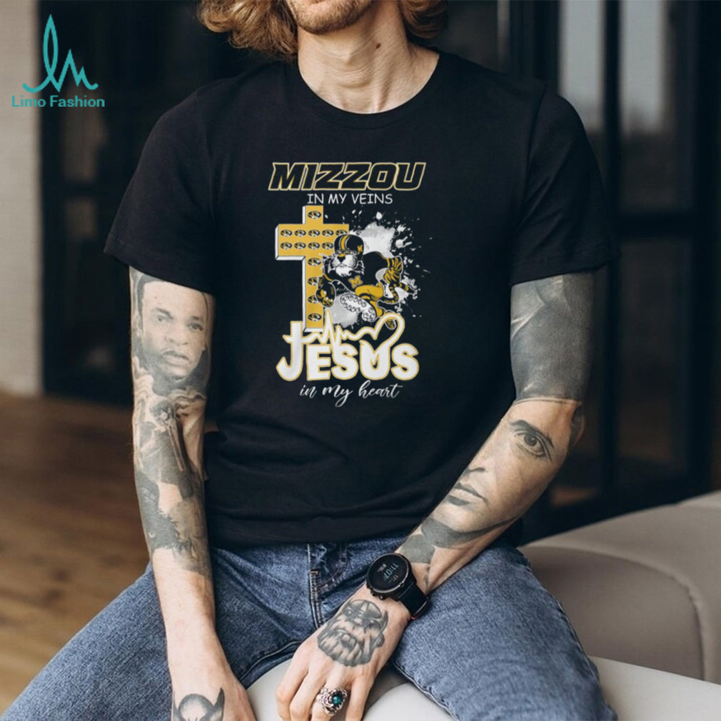 Mizzou Tigers Missouri Fan T Shirt Mizzou In My Veins Jesus In My Heart