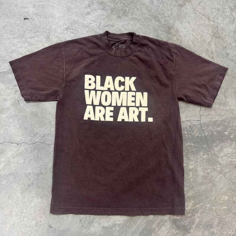 Mocha Black Women Are Art Unisex Oversized T-Shirt Heavy Duty Fabric Hoodie, Sweatshirt | UrbanDripWear.com