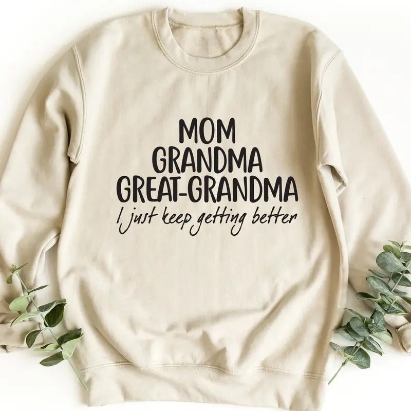 Mom Grandma Great-Grandma Sweatshirt, Grandma Shirt, Grandma Gift, Pregnancy Announcement Shirt, Gift For Great-Grandma,...