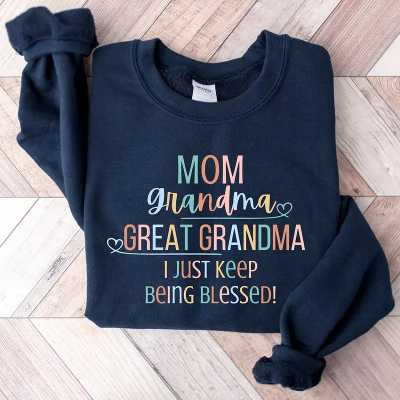 Mom Grandma Great-Grandma Sweatshirt, Great Grandma Sweatshirt, Pregnancy Announcement, Gift For Great-Grandma, Baby...