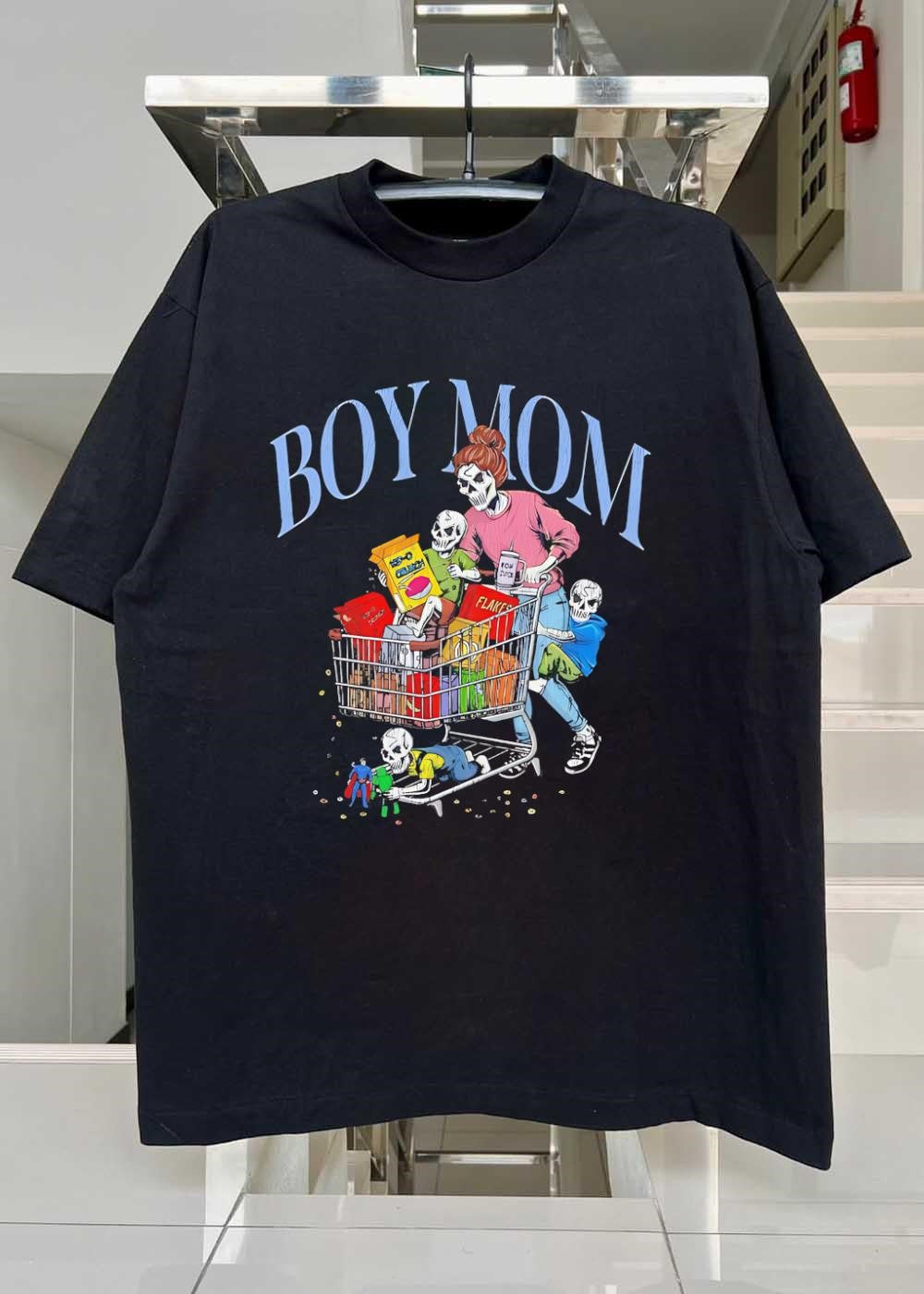 Mom Life Grocery Shopping Boy Mom T-Shirt