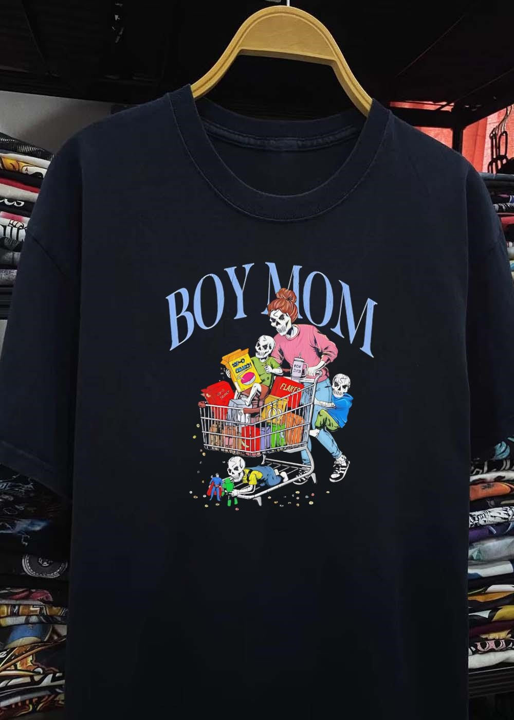 Mom Life Grocery Shopping Boy Mom T-Shirt