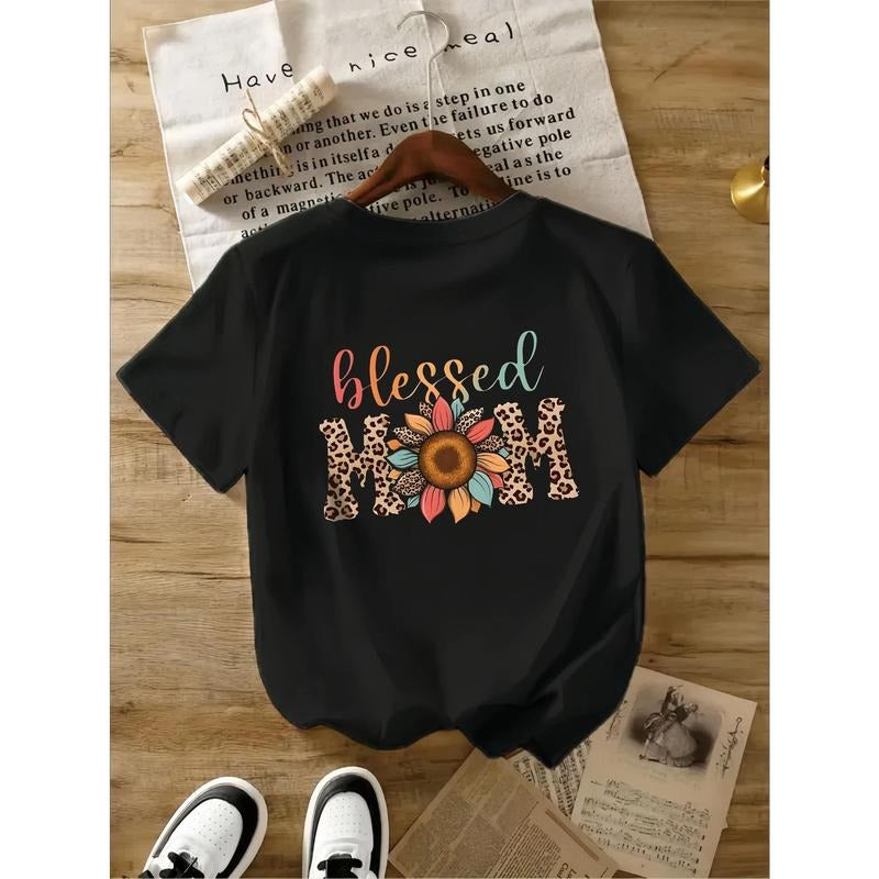 Mommy Pattern T-Shirt - Funny Mother'S Day Gift, Women'S Casual Short Sleeve Round Neck T-Shirt, Suitable for Spring and...