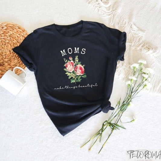 Moms Makes Thing Beautiful Shirt, Retro Floral Mom Tshirt, Best Mom Tee, Mama Sweatshirt, Mom Hoodie, Gift for Mom, Mother's Day Shirtstyle{n002}2