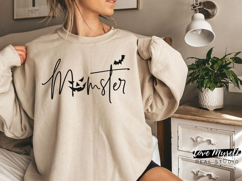 Momster Sweatshirt Momster Sweater Halloween Shirt Halloween Shirts For Women Halloween Crewneck Mom Halloween Shirt...