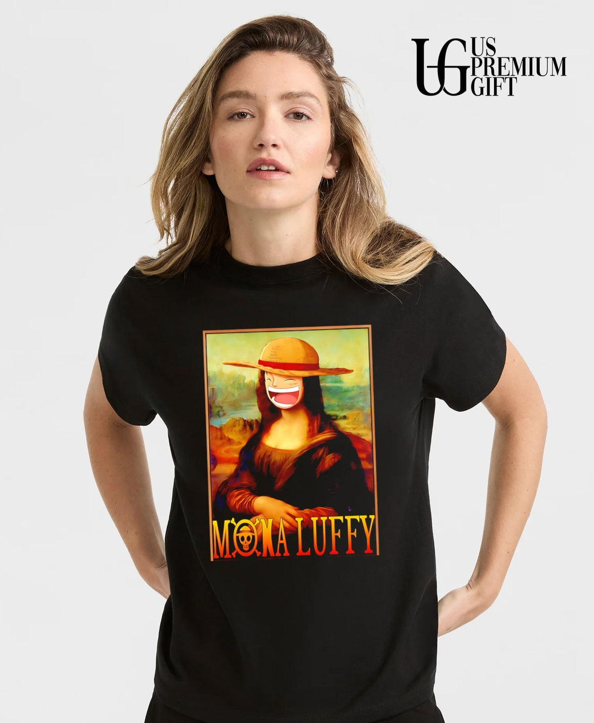 Mona Luffy Mona Lisa Anime parody shirt