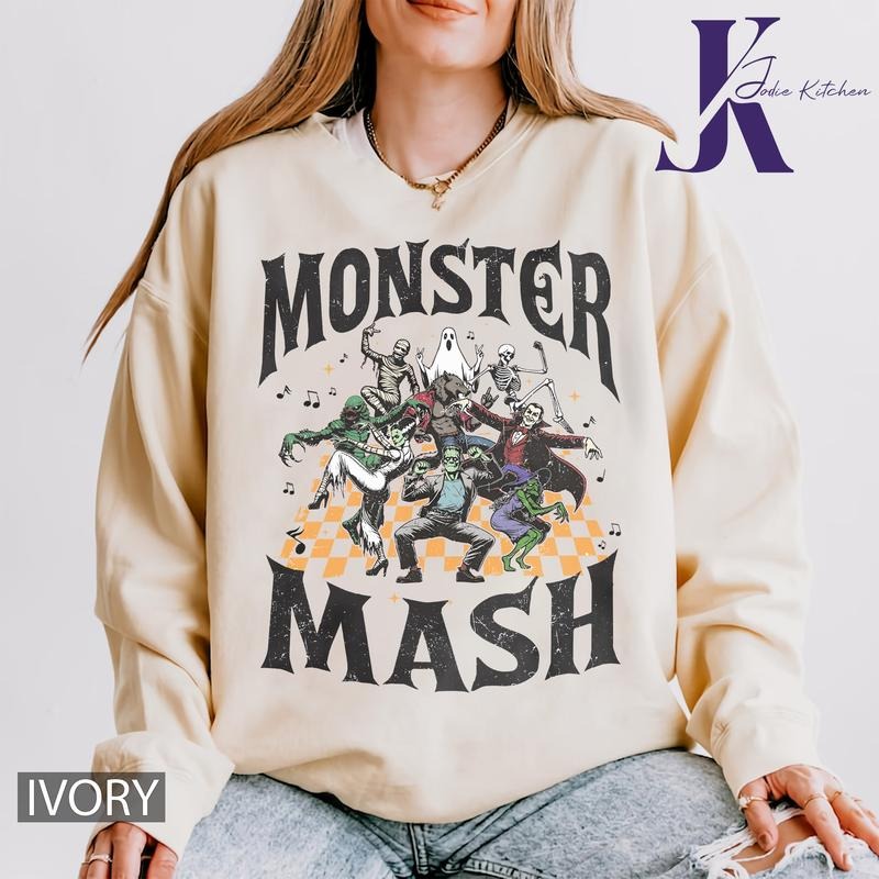 Monster Mash Vintage 90s Comfort Colors Shirt, Retro Halloween Shirt, Cute Halloween T-Shirt, Funny Halloween Shirt,...