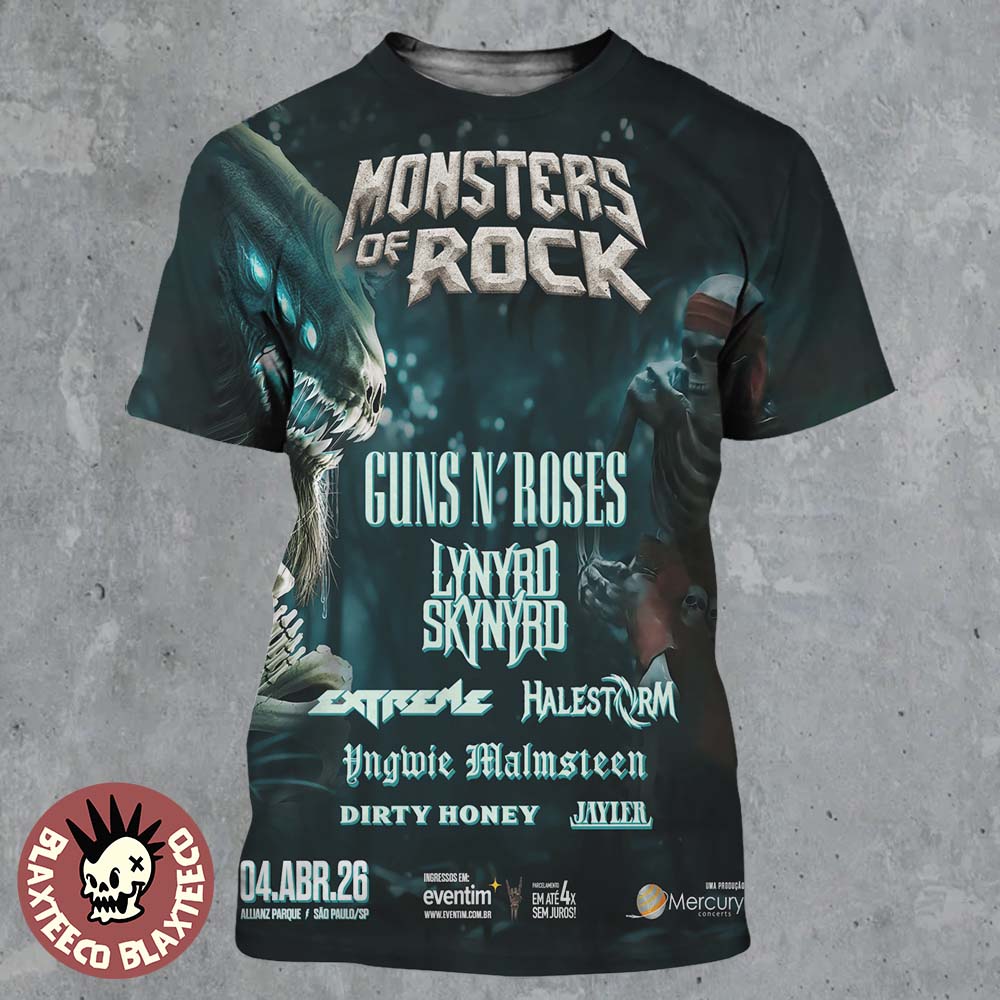 Monster Of Rock 2026 Sao Paulo Prazil At Allianz Parque On April 4 2026 All Over Print Shirt