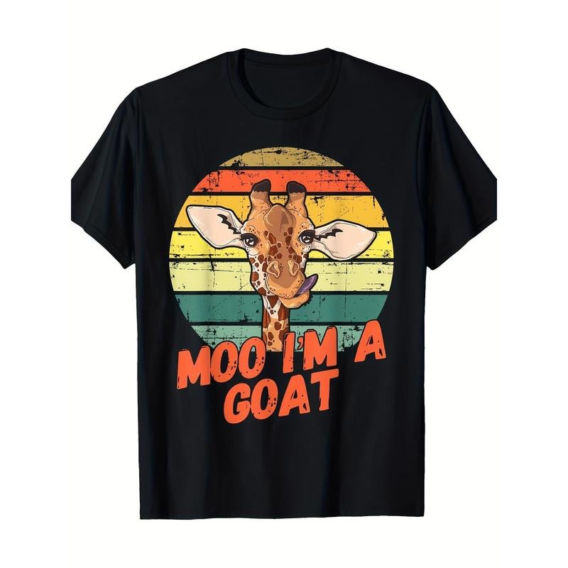 Moo I'm A Goat Funny Giraffe Zoo - Retro Animal Lovers T-Shirt