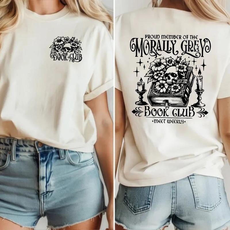 Morally Grey Book Club Sweatshirt, Women Funny Teacher Gift, Book Lover Gift, Librarian Hoodie, BookNerd, Book Quotes,...