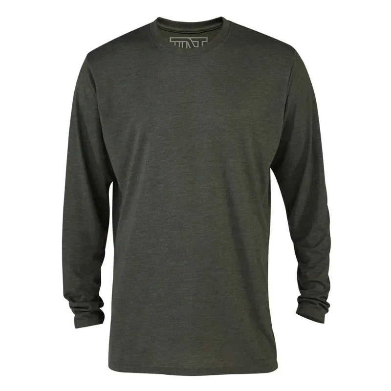 Moss Heather Long Sleeve Tri-Blend T-Shirt - Green Hoodie, Sweatshirt | UrbanDripWear.com