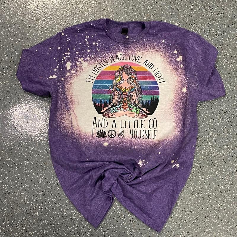 Mostly Peace Love and Light Shirt Hoodie, Sweatshirt | UrbanDripWear.com