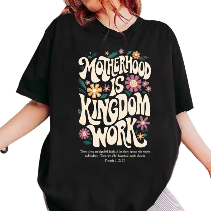 Motherhood Is Kingdom Work Shirt, Christian Mom Shirt, Retro Christian Mom T Shirt, Christian Mothers Day Gift, Unisex...