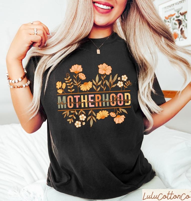 Motherhood Is My Ministry Shirt, Retro Floral Mom Shirt Best Price Hoodie, Sweatshirt | UrbanDripWear.com
