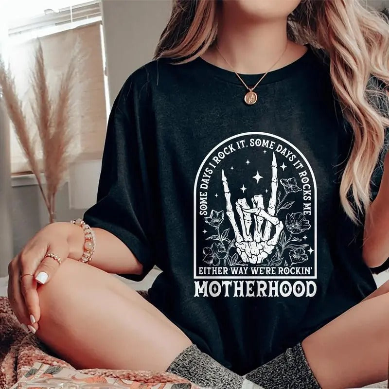 Motherhood Shirt, Some Day I Rock It Tee, Cool Mama Graphic Printed Short Sleeve Tee Shirt, Cool Mom Soft Fabric Comforts...