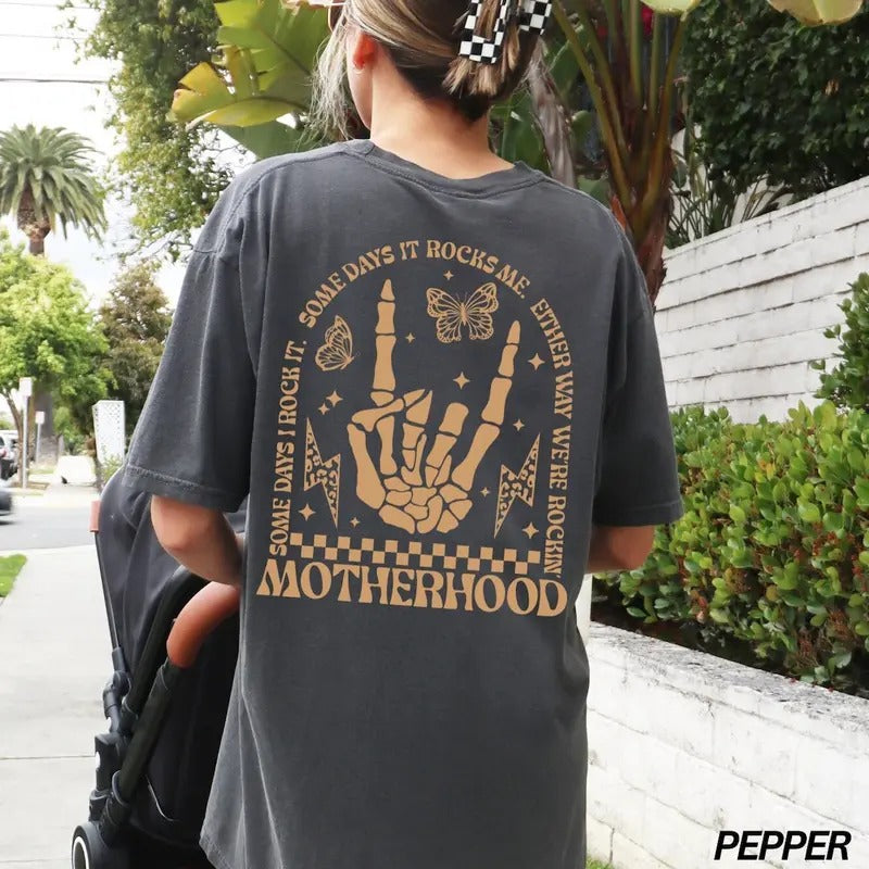Motherhood Shirt, Some Days I Rock It, Retro Mama Shirt, Rock Mom, Mother's Day Shirt Hoodie, Sweatshirt | UrbanDripWear.com