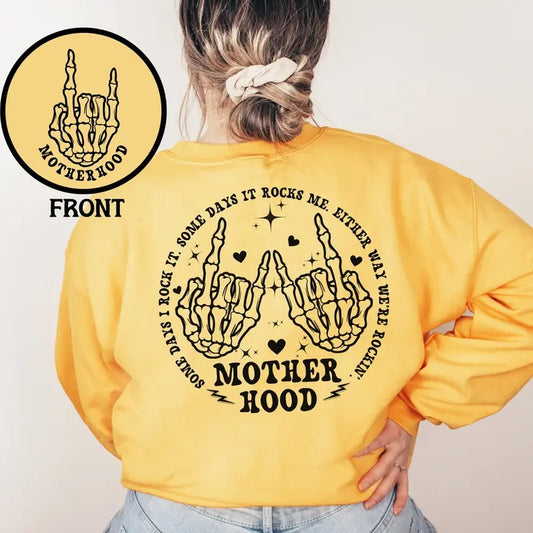 Motherhood Some Days I Rock It Sweatshirt Funny Motherhood Sweatshirt Skeleton Hand Sweatshirt Motherhood Crewneck Mama Hoodie TK43GN