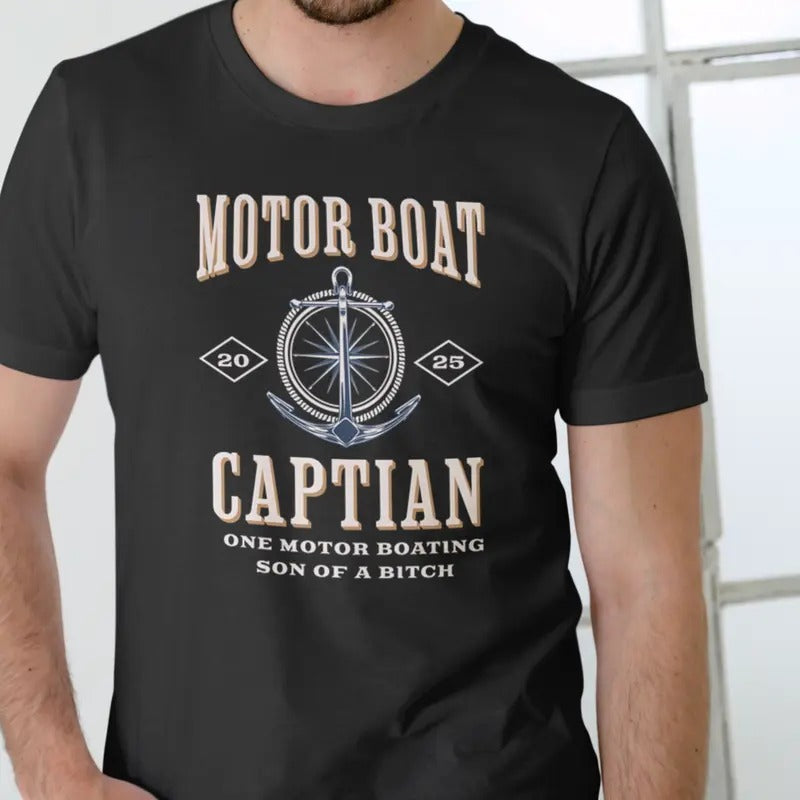 Motor boat Captain T Shirt, Unisex Casual Menswear Hoodie, Sweatshirt | UrbanDripWear.com