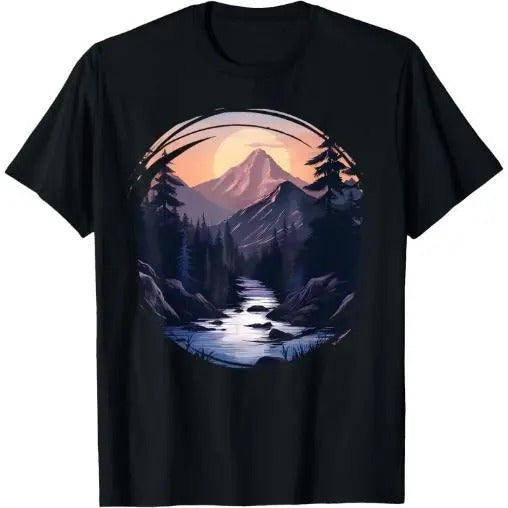 Mountain Hiking Climbing Outdoor Nature Forest Mens Graphic T-Shirt Made in USA Hoodie, Sweatshirt | UrbanDripWear.com