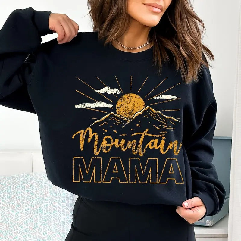 Mountain Mama Shirt,Camping Tee, Cute 70s ,Mountain Mama,Mountain Shirt,Mountain Mom Hoodie, Sweatshirt | UrbanDripWear.com