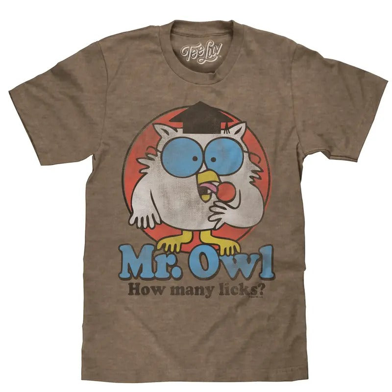 Mr. Owl How Many Licks? T-Shirt - Brown Hoodie, Sweatshirt | UrbanDripWear.com