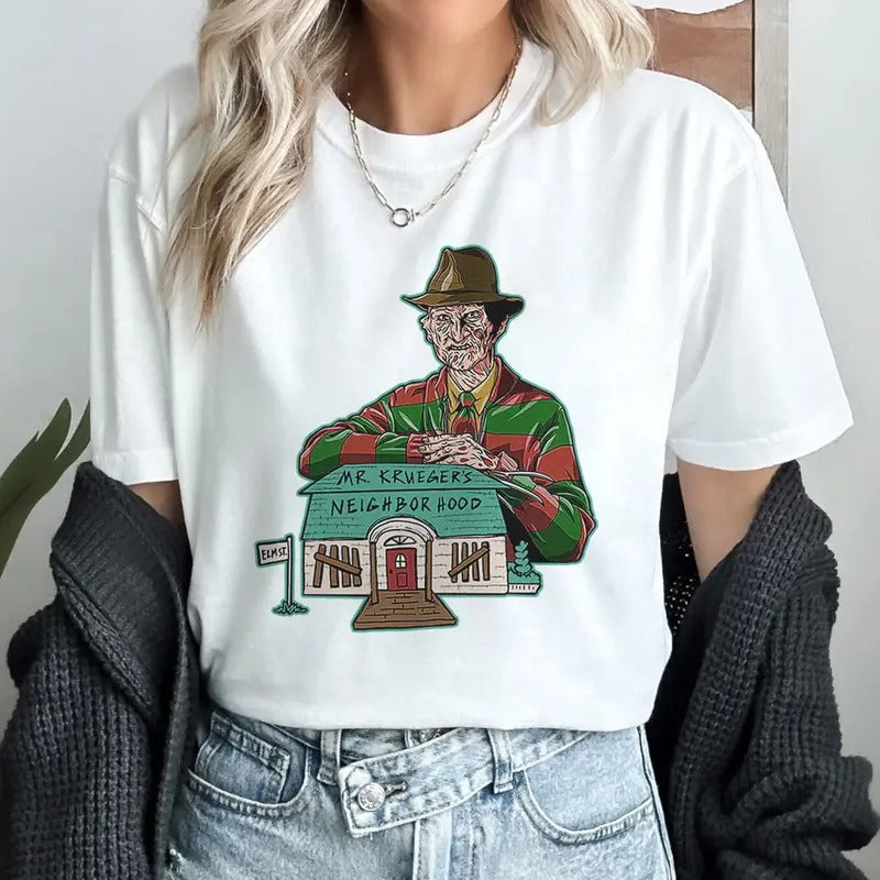 Mr Kruegers Neighborhood House Shirt Nightmare On Elm Street Movie Freddy Krueger Shirt Hoodie, Sweatshirt