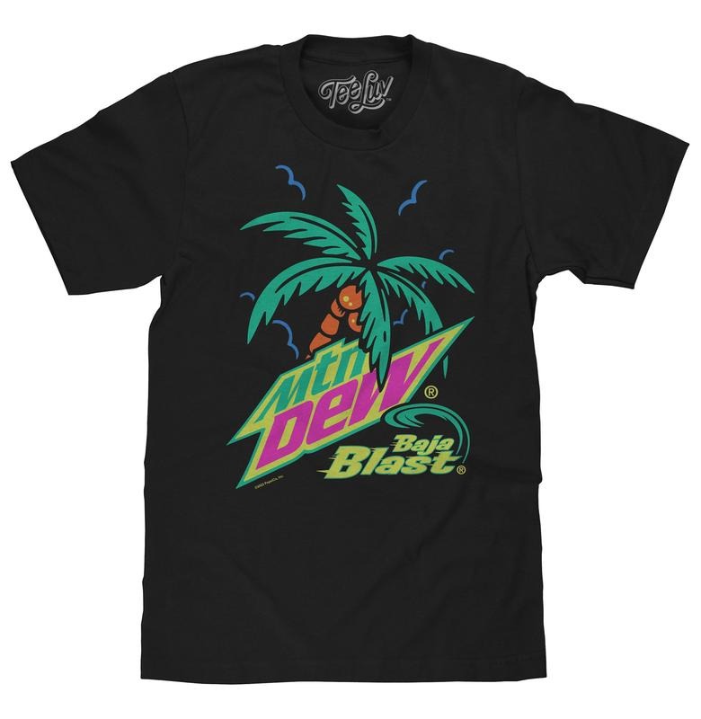 Mtn Dew Baja Blast Palm Tree T-Shirt - Black Hoodie, Sweatshirt | UrbanDripWear.com