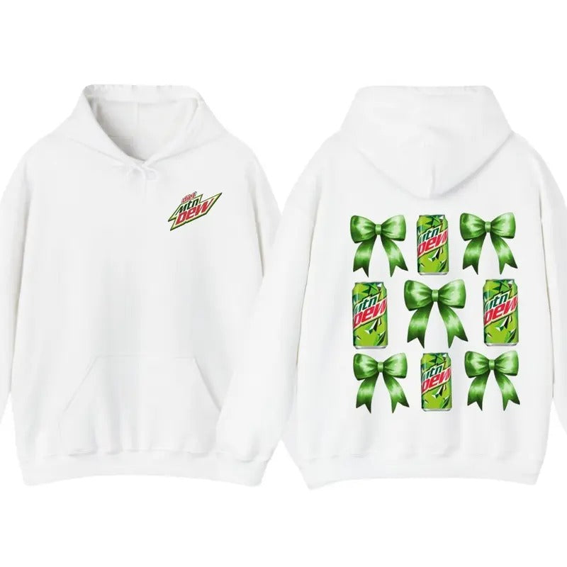 Mtn Dew Bows Valentine 2 Sided Hoodie T-Shirt, Mtn Dew Drink Soda, Unisex Hoodie Sweatshirt | UrbanDripWear.com